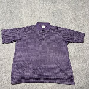 Kilburne & Finch Men's 3XL Polo Shirt Purple White Polka Dot Short Sleeve